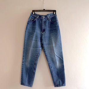 Vintage 80s Lee women’s high rise high waist tapered mom jeans 10 petite blue